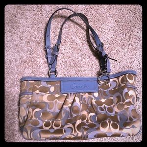 Coach East West pleated Op art tote